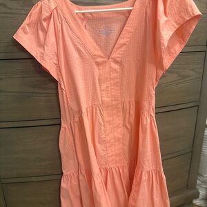 Vineyard Vines Peach V-Neck Mini Dress
